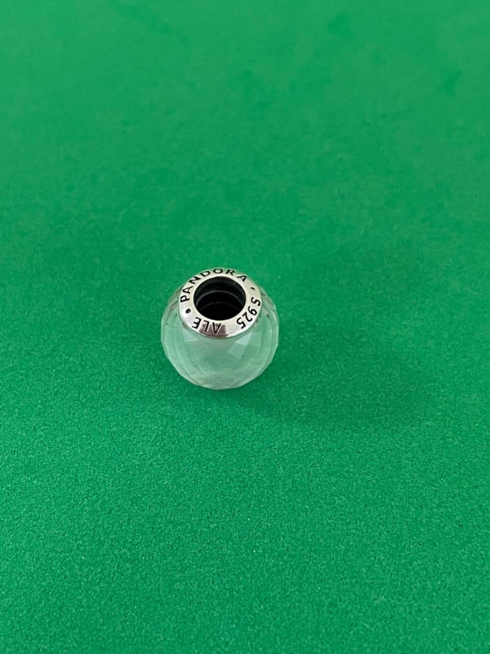 Authentic NEW! AUTHENTIC PANDORA Geometric Facets with White Glass Crystal Charm - Picture 2 of 4